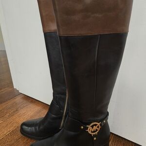 Michael Kors Two-Tone Black and Brown Boots